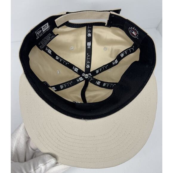 New Era Chicago White Sox Retro Crown Chrome Denim 9Fifty Strapback Hat Ivory OS - Picture 5 of 7